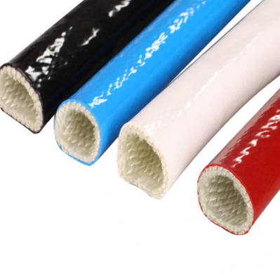 Manguera que envuelve y cable de la fibra de vidrio roja da alta temperatura de la goma de silicona