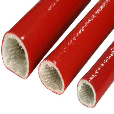 Manguera que envuelve y cable de la fibra de vidrio roja da alta temperatura de la goma de silicona