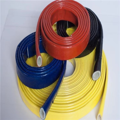Fibra de vidrio a prueba de calor de la goma de silicona que envuelve las mangas das alta temperatura del fuego