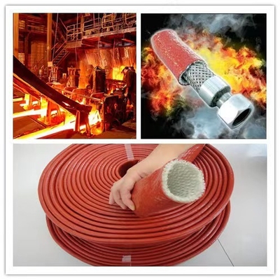 Manga de la fibra de vidrio de la goma de silicona de la protección del tubo para el automóvil y eléctrico revestidos