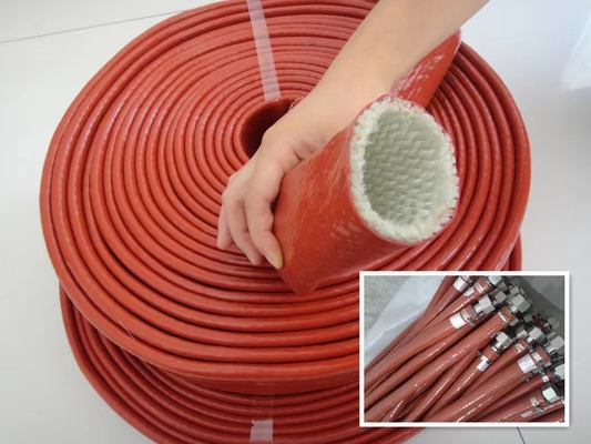 La goma de silicona de la resistencia de la llama cubrió el aislamiento de calor de la fibra de vidrio que envolvía