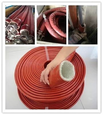 Fibra de vidrio da alta temperatura de la protección trenzada con la goma de silicona cubierta
