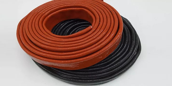 La goma de silicona cubrió la manga del fuego de la protección termal de la manga del cable de la fibra de vidrio