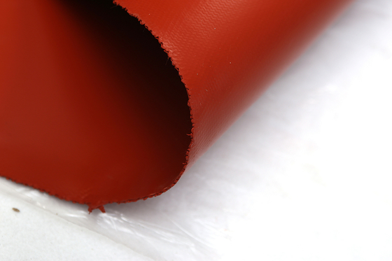 Paño revestido de la fibra de vidrio del silicón rojo para el rollo incombustible de la tela de la junta de dilatación