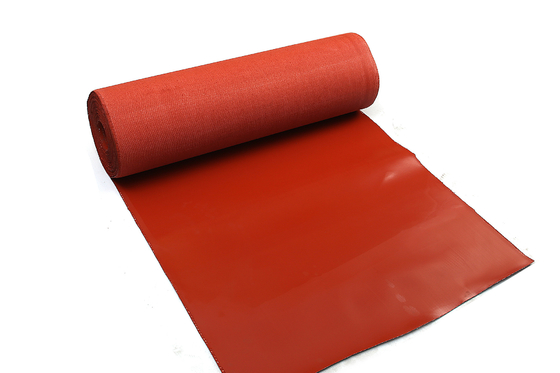 Paño revestido de la fibra de vidrio del silicón no inflamable rojo