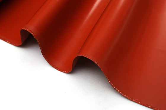 Paño revestido de la fibra de vidrio del silicón no inflamable rojo