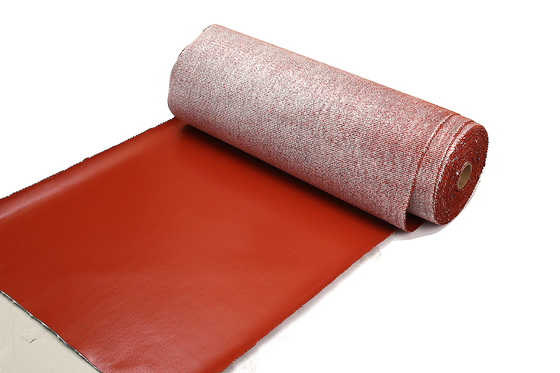 Paño revestido de la fibra de vidrio del silicón no inflamable rojo